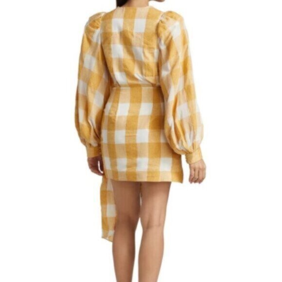 Acler Sutherland Checkered Wrap Mini Dress - Picture 2 of 16